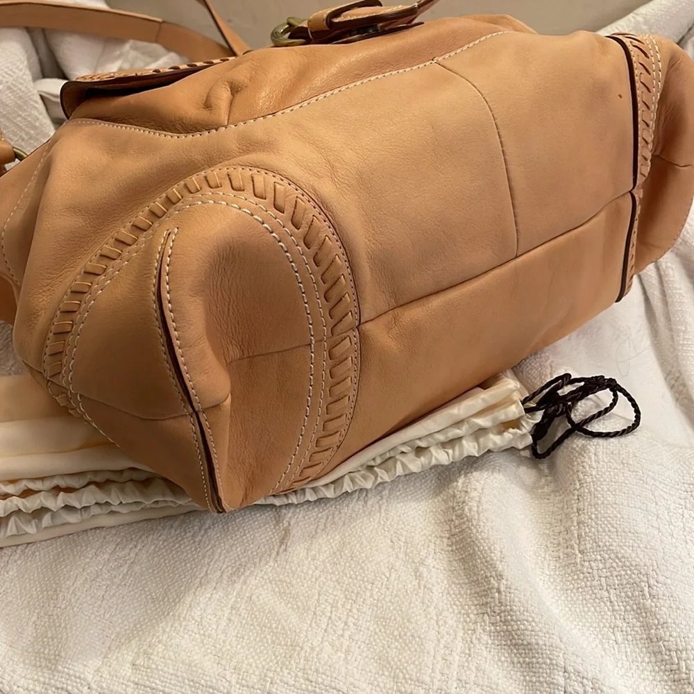COACH - tan whipstitch satchel- F19018- NWT - Picture 6 of 17